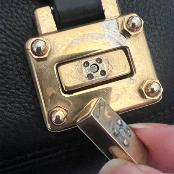 Vintage MCM Black Leather Crossbody with gold Hardware - Picture 13 of 15